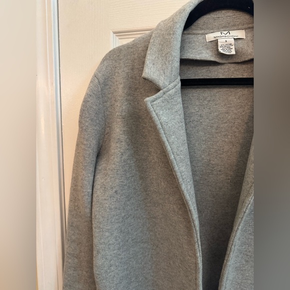MAGASCHONI Open Front Cotton Wool Blend Cardigan Gray Knit Size Small - Picture 3 of 5